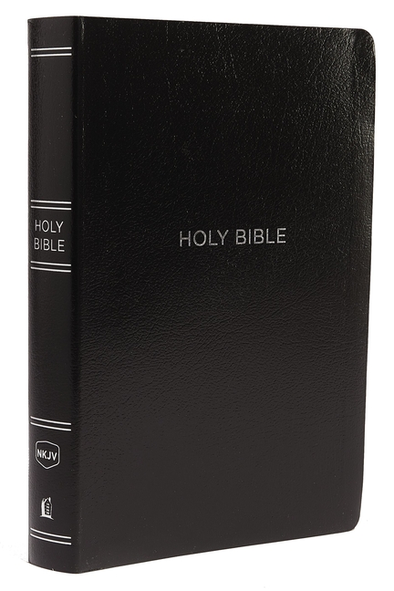 NKJV, Reference Bible, Center-Column Giant Print, Leather-Look, Black, Indexed, Red Letter Edition, Comfort Print (Paperback)(Large Print)